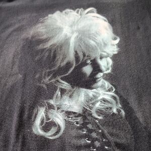 Black Dolly Parton T-Shirt with Portrait Design